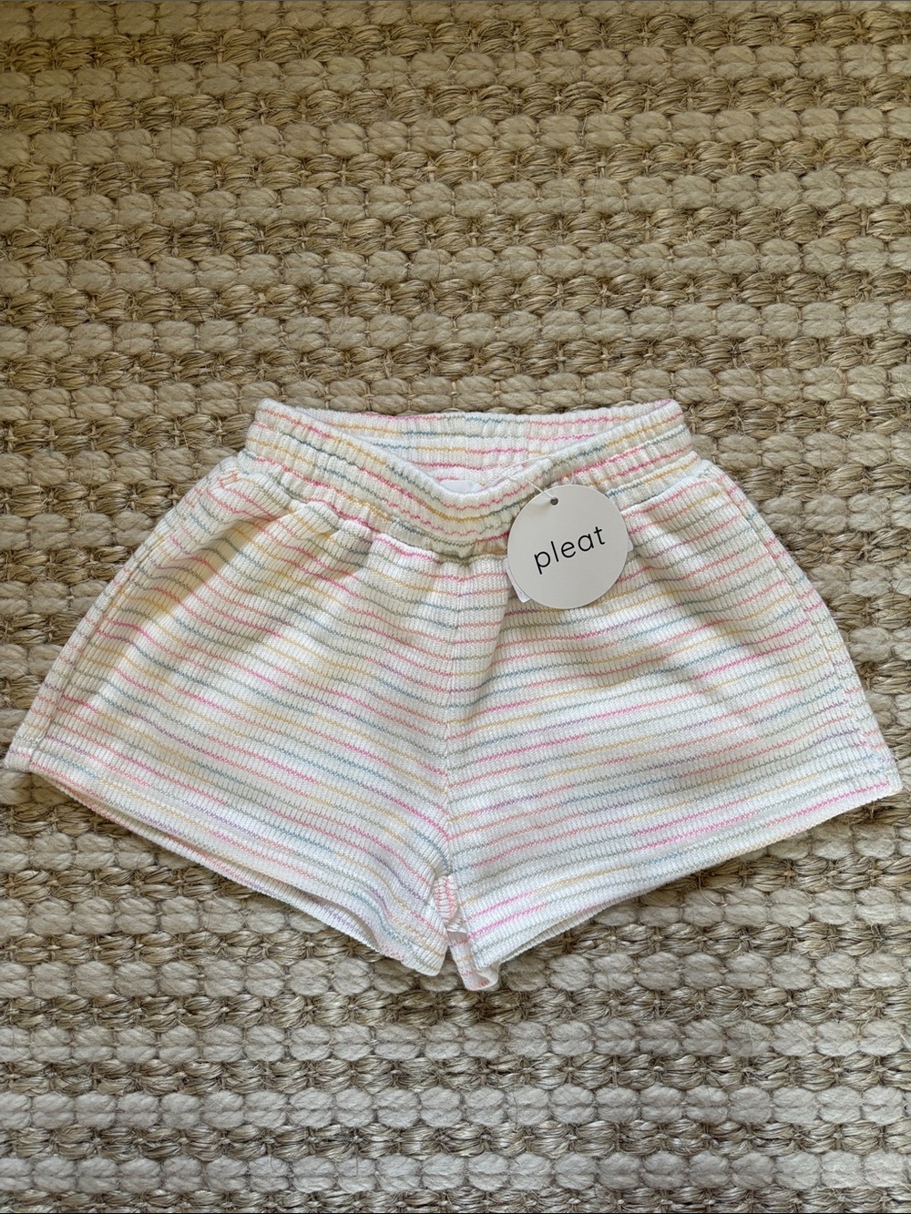 Pleat Kids Carlisle rainbow stripe shorts
